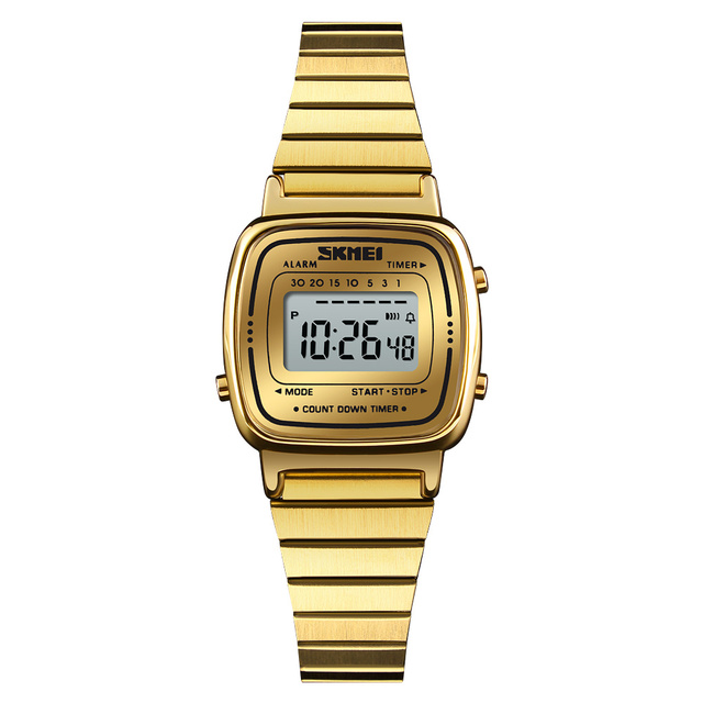 SKMEI 1901 Digital Watches for Women Fashion Alarm Water Resistance Stainless Steel Sport Watches