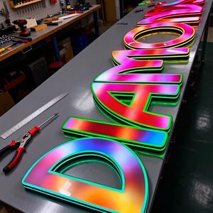 Letreros LED Programables a Todo Color, Ahorro de Energía, Larga Duración, Fuente de Alimentación UL, Letrero Publicitario para Exteriores para Negocios - Product Image 3