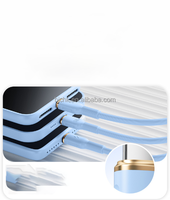 Câble de charge rapide 3-en-1 en silicone et nylon de haute qualité 100W, entièrement chargé en 18 minutes, pour mobile, iPhone, ordinateur/imprimante