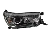 Ensemble de phares LED pour Toyota Hilux Revo 2015 2016 2017 2018 2019, lentille de projecteur, DRL, boîtier noir, paire, 12V, pick-up