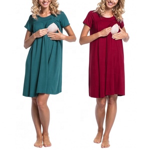 Camicia <span class=keywords><strong>da</strong></span> <span class=keywords><strong>Notte</strong></span> NZMAN <span class=keywords><strong>per</strong></span> Allattamento e Parto, Abito Ospedaliero <span class=keywords><strong>per</strong></span> l'Allattamento al Seno, Vestito Premaman a Maniche Corte <span class=keywords><strong>per</strong></span> Donne - Product Image 2
