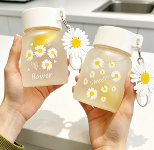 Vaso Mini de Cristal Little Daisy, Diseño Moderno, Gran Capacidad, Portátil, con Pajita y Tapa, Apto para Lavavajillas y Microondas, Regalo para el Regreso a Clases - Product Image 6