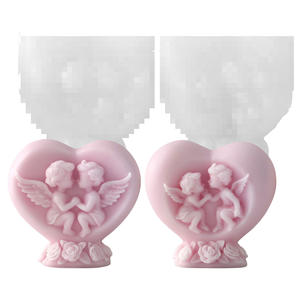 Bougie d'aromathérapie Angel DIY, mignonne en forme de cœur, en cire de soja, pour <span class=keywords><strong>mariage</strong></span> et vacances, ornements d'art pour la maison - Product Image 5