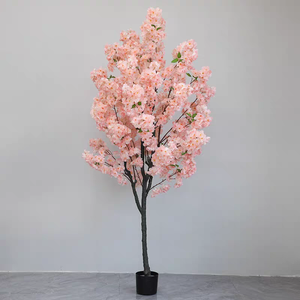 Árbol de flor de <span class=keywords><strong>cerezo</strong></span> artificial en maceta Rosa <span class=keywords><strong>Sakura</strong></span> bonsái para jardín/Decoración de Casa de Té plantas artificiales en maceta para dormitorio - Product Image 2