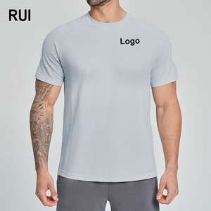 RUIQUWIN Camiseta Deportiva de Manga Corta para Hombre, Lisa, Sin Costuras, de Secado Rápido, Transpirable, Ideal para Entrenamiento - Product Image 1