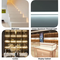 Bande lumineuse linéaire intelligente 24V autocollante pour plafond intérieur, bande lumineuse décorative en aluminium pour plafond