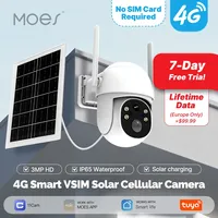 Cámara de Seguridad Exterior Inteligente Tuya 4G, 3MP, IP, Detección Humana, Carga Solar, Sin SIM, Nube, Zoom 21x-40x, Gran Angular de 166°