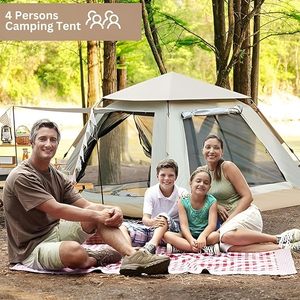 Carpa de Camping para Exteriores, Conveniente, Completamente Automática, Impermeable y con Protección Solar, de Apertura Rápida, para 3 a 6 Personas - Product Image 6