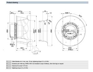 Ventilador Centrífugo Ebm-papst R3G355-AI56-25 EC, Curvatura Inversa, Industrial, OEM, IP54, para HVAC, Ventilación y Unidades de Manejo de Aire - Product Image 4