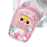 Sac à poupée en PVC transparent Nommi Blind Box 12x7.5x18cm, sac à bandoulière en peluche durable pour bébé Three V3, porte-clés tendance Labubu en PVC