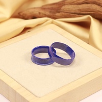 Coque de bague intelligente RFID NFC en céramique classique violette brillante personnalisée pour fiançailles et mariage