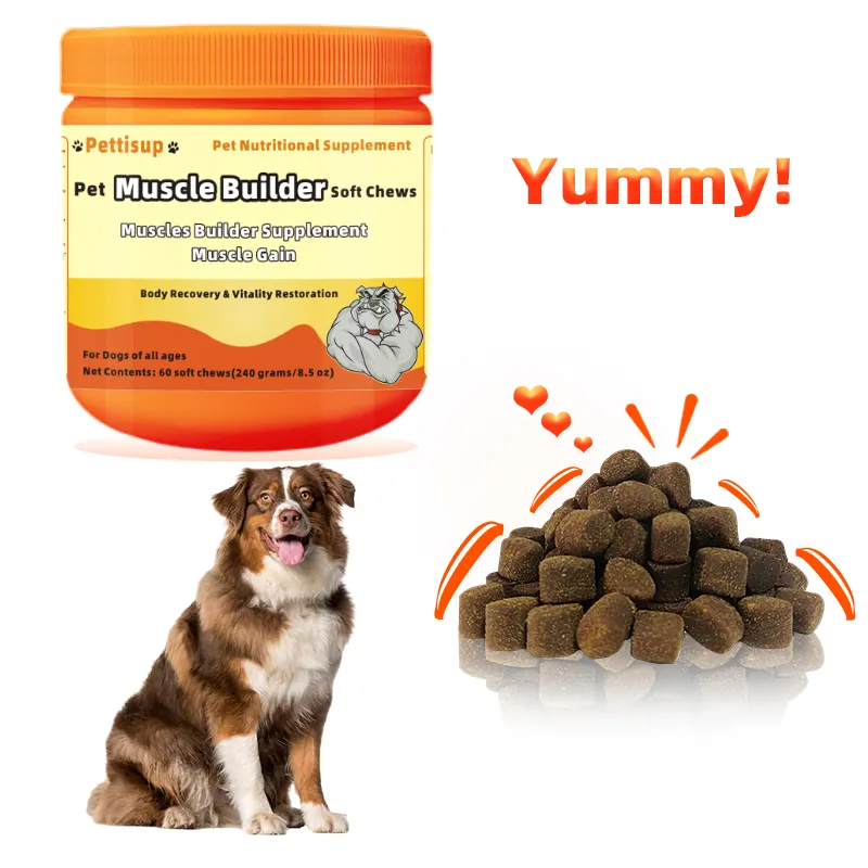 Dog Muscle support soft chews (Bull Breeds, Pit Bulls, Bullies) Increase Healthy Natural Weight Muscle Bully Gain promoter bites