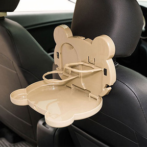 Mesa plegable para asiento de coche con diseño de cerdito rosa para niños, material PP, portavasos con almacenamiento para tazas y platos - Product Image 3