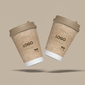 Customized High Quality Biodegradable Craft Paper Disposable Coffee Cups Single Double Ripple Wall with Lids and Sleeve