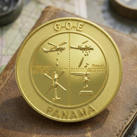 Pièce de monnaie commémorative personnalisée avec logo en relief double face, en alliage de zinc émaillé, plaqué or brillant, pour collectionneurs
