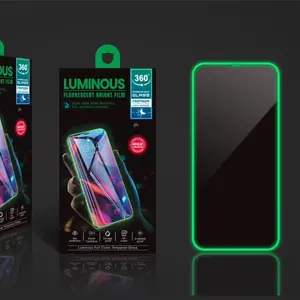 Luminous 9H Pelindung Layar Ponsel Kaca Tempered Bercahaya untuk iPhone Huawei Samsung Opp Mi