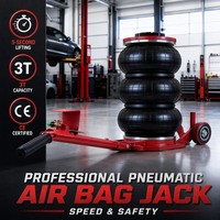 Cric pneumatique robuste 3 tonnes à triple sac, levage rapide 6600 LBS, cric portable pour garage et atelier de réparation automobile