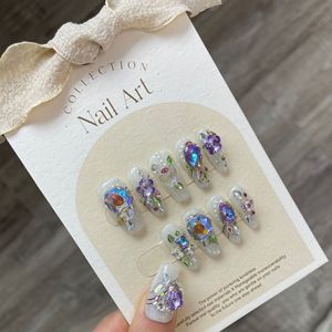 <span class=keywords><strong>Uñas</strong></span> Postizas Acrílicas Hechas a Mano al por Mayor, Diseño de Mariposa Oscura Resistente para <span class=keywords><strong>Uñas</strong></span> Artificiales - Product Image 4