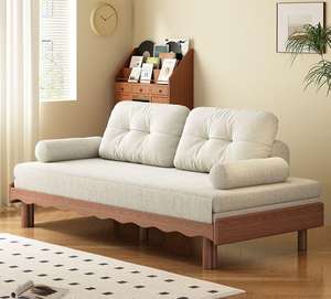 새로운 애쉬 원목 슬라이딩 소파베드 거실/서재 당김식 낮잠 침대 미니멀리스트 침실 손님용 소파베드 - Product Image 2