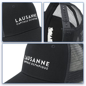 Individuelles Design Ihres eigenen Stick logos 5 Panel Black Baseball Mesh <span class=keywords><strong>Trucker</strong></span> Style Hut kappe - Product Image 6