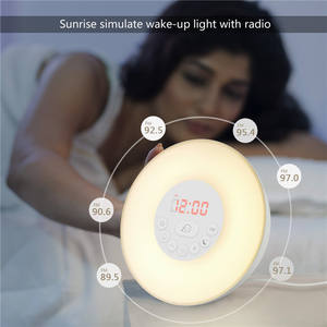 นาฬิกาปลุกไฟ LED จำลองพระอาทิตย์ขึ้นลำโพงเสียงสีขาวพร้อมฟังก์ชั่นเลื่อนปลุกสำหรับนอนหลับหนักไฟปลุก - Product Image 4