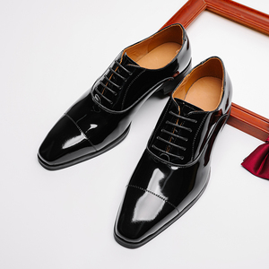 Zapatos de Vestir para Hombre, Estilo Británico, Oxford Formales para Negocios, Casuales, de Cuero Genuino, Hechos a Mano, con Cordones Abiertos, de Charol - Product Image 3