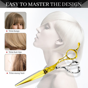 Tijeras de peluquería Nepson con mango dentado de 6,0 pulgadas, color dorado brillante, <span class=keywords><strong>CDM</strong></span> - Product Image 5