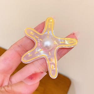 Kualitas tinggi simulasi warna-warni kerang bintang laut klip rambut elegan gaya manis serbaguna poni mutiara untuk anak perempuan - Product Image 4