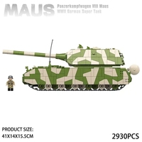 Serie militar de la Segunda Guerra Mundial pista de rata alemana modelo de tanque pesado juguete de construcción de ladrillos para niños regalo