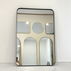 Modern Rectangular 24x36 Inch <strong>Black</strong> Wall Mounted <strong>Mirror</strong> With <strong>Metal</strong> <strong>Frame</strong> for Hotel Bathroom Use - Product Image 4
