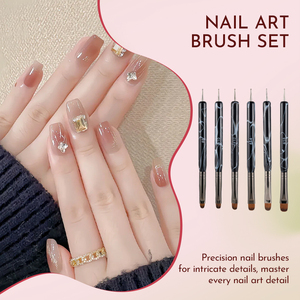 Lot de 6 pinceaux à ongles personnalisables en gros avec manche en plastique, poils en nylon durables, outils ronds et ovales pour gel, pour salon de manucure - Product Image 6