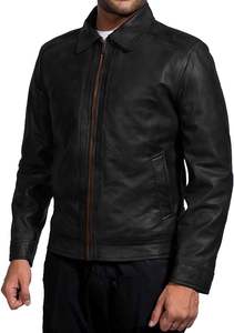 เสื้อแจ็คเก็ตหนังสำหรับผู้ชายเสื้อแจ็คเก็ตหนังแฟชั่นสำหรับผู้ชายเสื้อแจ็คเก็ตหนังแบบดั้งเดิม - Product Image 3