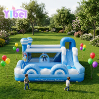 Château gonflable commercial 4x4,5m sur le thème de l'arc-en-ciel avec toboggan pour enfants, château de saut, structure gonflable pour fêtes et locations