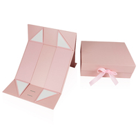 Boîtes cadeaux en papier à fermeture magnétique rose en carton pliable de luxe emballage avec couvercle magnétique pour les entreprises