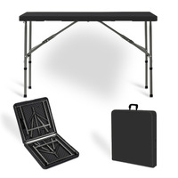 Table en plastique robuste de 48 pouces avec protection contre les surcharges, pieds pliables, pour le camping, les fêtes, les dîners, capacité de charge de 200 kg
