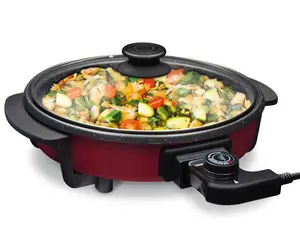 30CM Chất Lượng Cao Frying Pan Không Dính Điện Đa Chức Năng Sâu Món Ăn Pizza Pan Vòng Nhôm Fry Sưởi Ấm Điện Pizza Pan