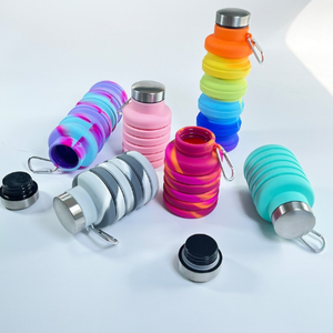ขวดน้ำพับได้ซิลิโคนพกพาสำหรับเดินทาง ปลอดสาร BPA ขายส่งจากโรงงาน - Product Image 3