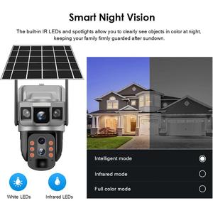 12MP Three Lens Outdoor IP66 <strong>CCTV</strong> V380 Pro 4G Solar <strong>Battery</strong> <strong>Powered</strong> Camera 10X Optical Zoom Built-in Mic CMOS Wide Angle Cloud - Product Image 5