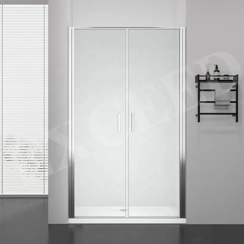 Bague de douche en verre classique murale à Double ouverture, armoire de sécurité en verre