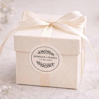 Étiquettes autocollantes transparentes personnalisées pour mariage, autocollants transparents imperméables avec monogramme personnalisé, étiquettes rondes, cadeau d'anniversaire