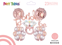 Ensemble de ballons en aluminium avec bague en diamant-Grande bague en diamant rose doré et kits de ballons en aluminium gonflables en forme de costume pour les fiançailles de mariage