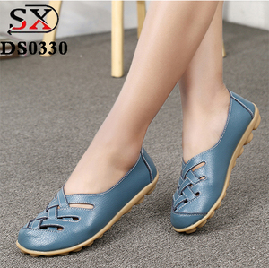 Latest Style Comfortable Fashion <strong>Oxford</strong> Bottom Genuine Leather <strong>Women</strong> Casual Ladies Flat <strong>Shoes</strong> - Product Image 1