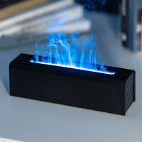 FUSMLI 180ML Humidificateur ultrasonique et diffuseur d'arômes écologique léger avec lumière de flamme et LED, silencieux 30dB, Type-C, portable