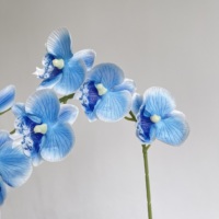 Vente en gros de mini-orchidées Phalaenopsis à 8 têtes, fleurs artificielles en soie artificielle pour la décoration de mariage