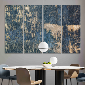 Navy Blue Printed <b>Canvas</b> <b>Wall</b> Art: Abstract Plaster Design,SET OF 4 <b>CANVAS</b> - Product Image 3