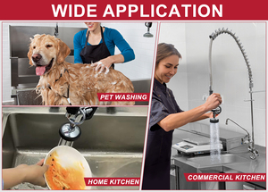 Robinet de cuisine commercial court à monocommande économique pour pré-rinçage industriel, idéal pour les hôtels et restaurants - Product Image 4