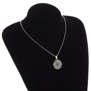 <b>Cross</b>-border best-selling eco-friendly alloy compass pendant necklace for <b>men</b>, trendy European and Americanstyle fashion - Product Image 3