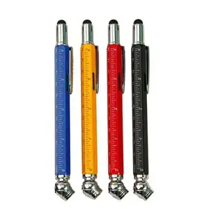 5-in-1多機能定規ペン水平ペンドライバーボトルオープナーとツールペン
