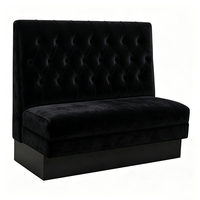 Banquettes de restaurant personnalisées, durables et écologiques, style américain, en cuir noir et bois, pour hôtel, ensemble de bar commercial