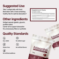 Capsules d'astaxanthine issue de microalgues, antioxydant et soutien cellulaire